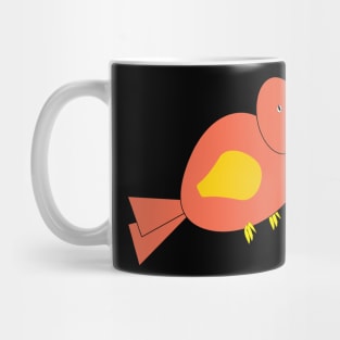 Red bird with yellow beak doodle Mug